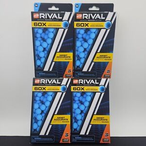 Nerf Rival Accu-Rounds 60ct Refill Pack Lot of 4 Total 240 Blue High-Impact New